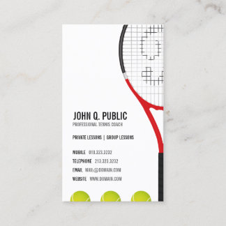 Tennis Coach Visitenkarte