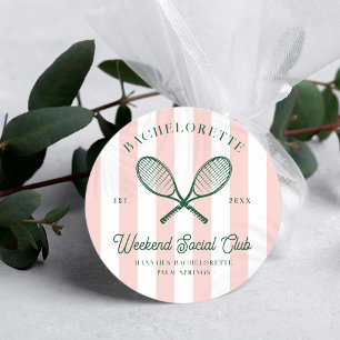 Tennis Country Club   Junggesellinnenabschied  Runder Aufkleber