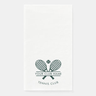 Tennis Country Club Name Racket Motif Green Serviette