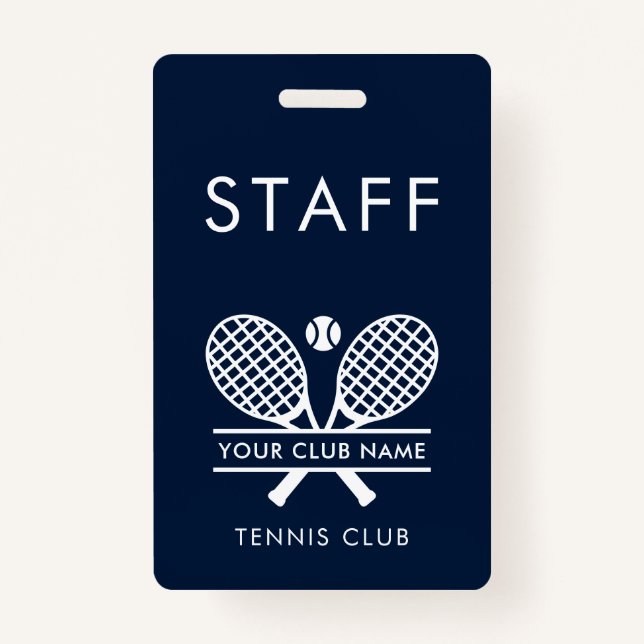 Tennis Country Club Name Rackets Motif Ausweis (Vorderseite)