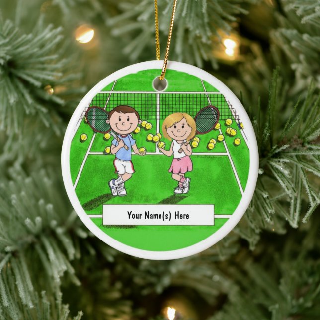 Tennis Couple Keramik Ornament (Baum)