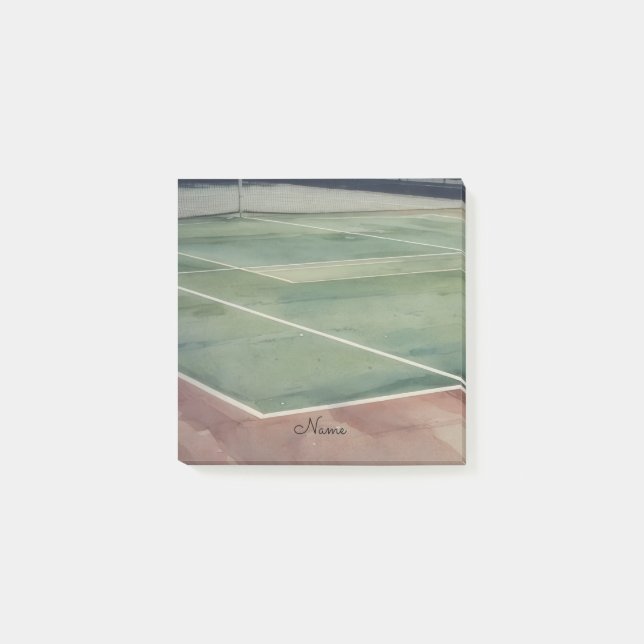 Tennis Court Art Paddle Ball Name Post Notizen (Vorderseite)