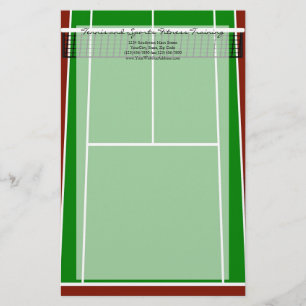 Tennis Court Layout Graphic Briefpapier