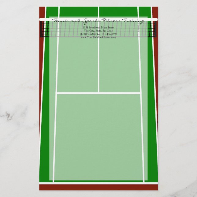 Tennis Court Layout Graphic Briefpapier (Vorderseite)