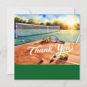 Tennis Court mit Dankeschön Platz auf dem Platz Dankeskarte