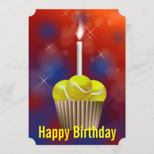 Tennis Cupcake Geburtstagsparty Einladung