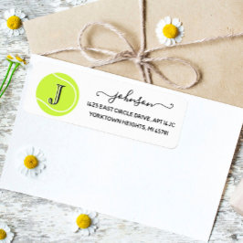 Tennis Custom Monogram Swirl Name Rücksendeadresse