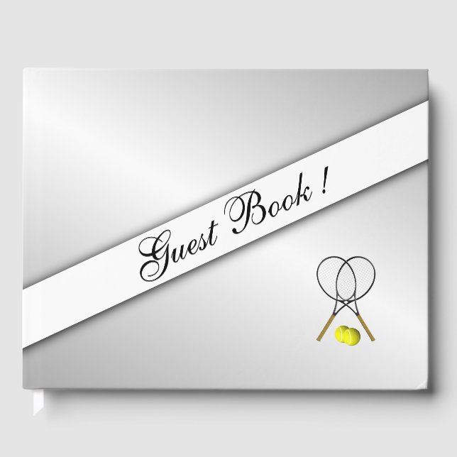 Tennis Custom Silver Gästebuch (Vorderseite)