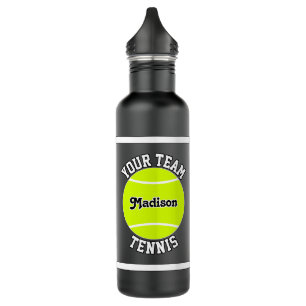 Tennis Custom Team und Spielername Sports Black Edelstahlflasche