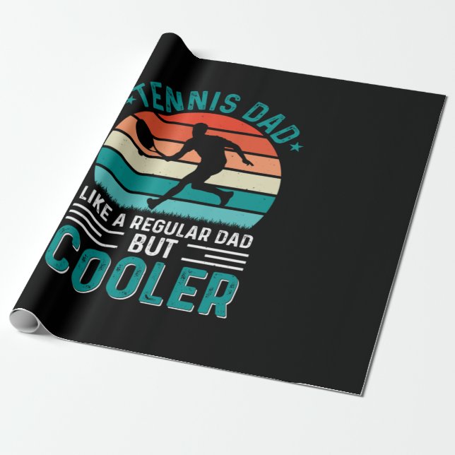 Tennis Dad Retro Sunset Geschenkpapier (Ungerollt)