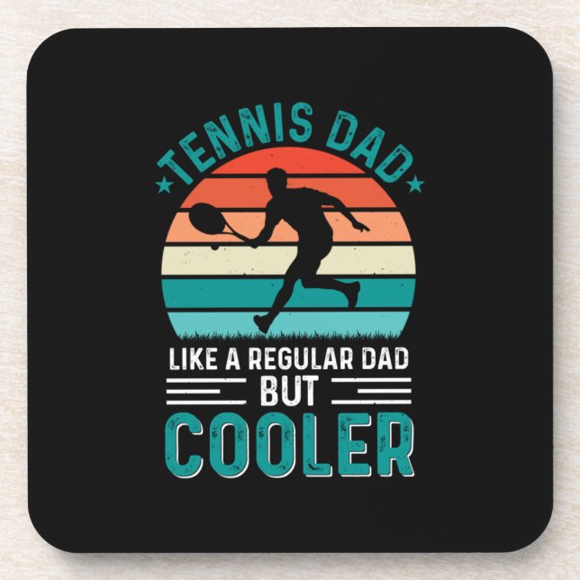 Tennis Dad Retro Sunset Getränkeuntersetzer (Vorderseite)