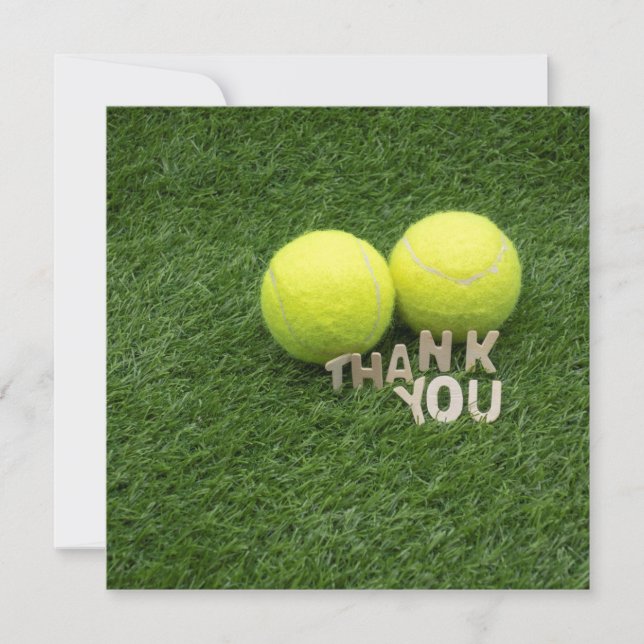 Tennis Danke, dass ihr Karte auf grünem Gras habt (Vorderseite)