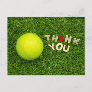 Tennis Danke, dass ihr Karte mit Tennisball und Wo