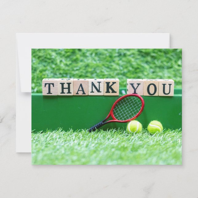 Tennis Danke, dass ihr Karten mit Ball und Schläge (Vorderseite)