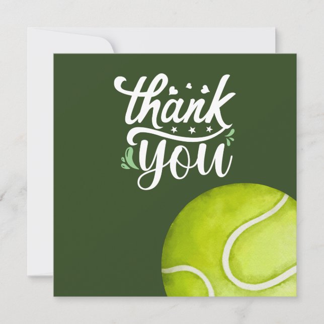 Tennis Danke, dass ihr mit dem Ball auf Grün seid Dankeskarte (Vorderseite)