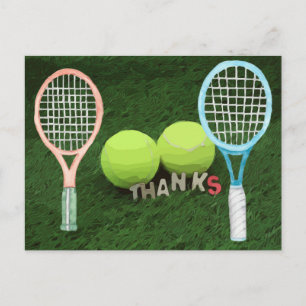 Tennis Danke, dass ihr zwei Ball und Schläger habt Postkarte
