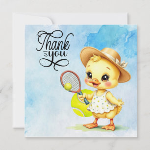Tennis danke Ihnen Karte mit Ball auf Platz