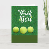 Tennis Dankeschön Karte mit Ball für Spieler