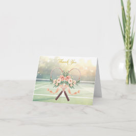 Tennis-Dankeskarten mit Blumen für die Hochzeit Dankeskarte
