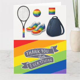 Tennis Das Thema des Pride Rainbow Dankeskarte