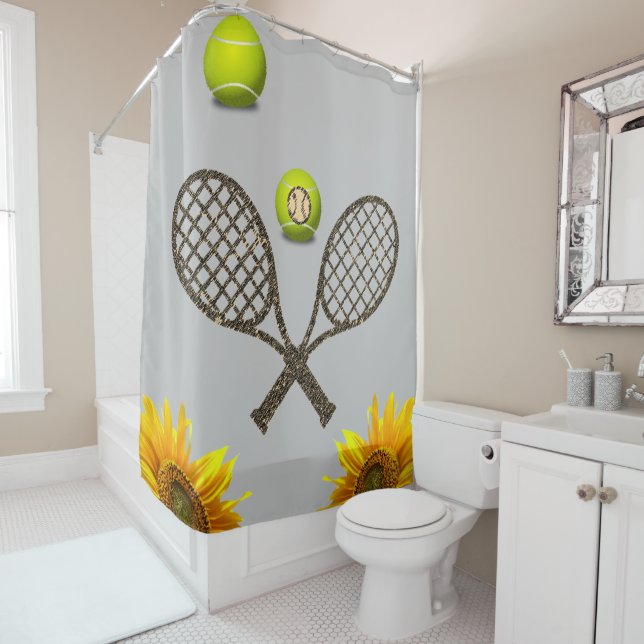 Tennis de Tournesol Douche rideau (En situation)