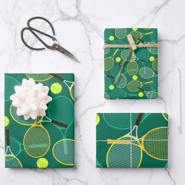 Tennis Design Geschenkpapier Set (Vorderseite)