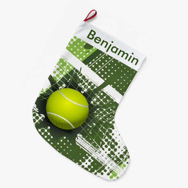 Tennis Design Grosser Weihnachtsmann-Strumpf Großer Weihnachtsstrumpf (Vorderansicht (hängend))