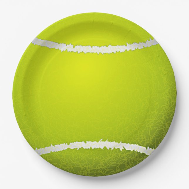 Tennis Design Paper Party Plate Pappteller (Vorderseite)