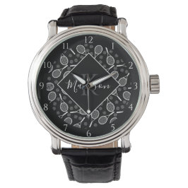 Tennis Design Player Coach Name Personalisiert hin Armbanduhr