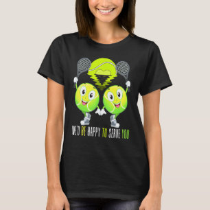 Tennis Doppel Wir würden uns freuen, Ihnen zu helf T-Shirt