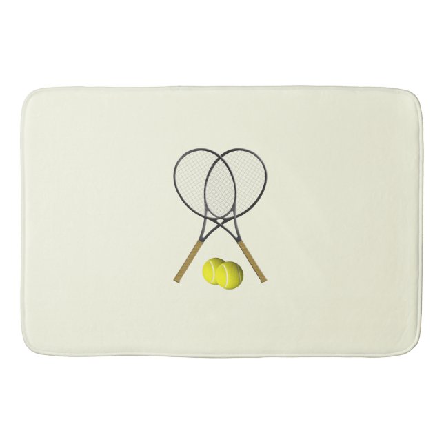 Tennis Doubles Cream Badematte (Vorderseite)
