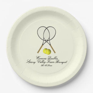 Tennis Doubles Cream Pappteller