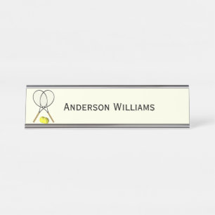 Tennis Doubles Cream Personal Schreibtischnamensplakette