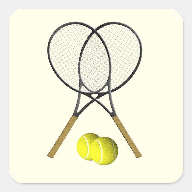 Tennis Doubles Cream Quadratischer Aufkleber (Vorderseite)