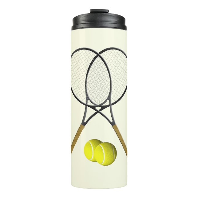 Tennis Doubles Cream Thermosbecher (Vorderseite)