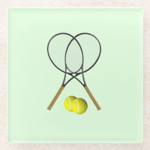 Tennis Doubles Green Glasuntersetzer
