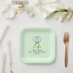 Tennis Doubles Green Pappteller