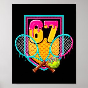 Tennis Drip Nummer 67 Tennisspieler Poster