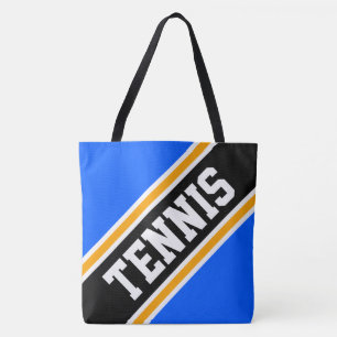 TENNIS Dynamisch Hellblau Schwarz Orange Streifen Tasche