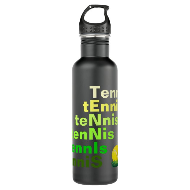 Tennis Edelstahlflasche (Vorderseite)
