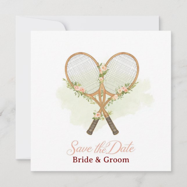Tennis Einladung zum Hochzeitstermin retten (Vorderseite)