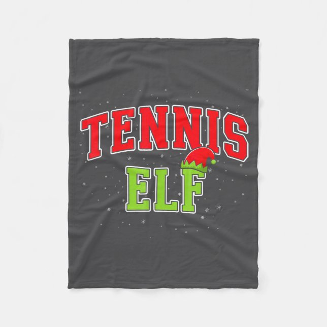 Tennis Elf Christmas Family Matching Group Xmas  Fleecedecke (Vorderseite)