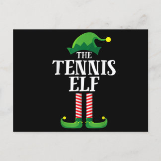 Tennis Elf Matching Familiengruppe Weihnachts-Part Ankündigungspostkarte