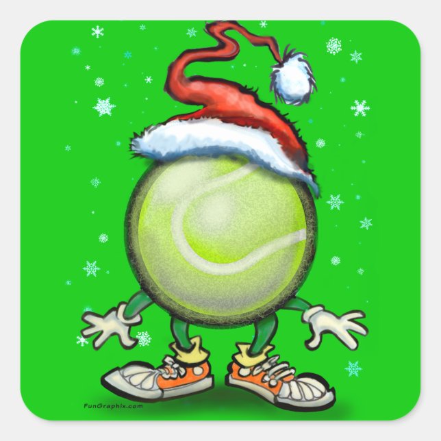 Tennis Elf Quadratischer Aufkleber (Vorderseite)