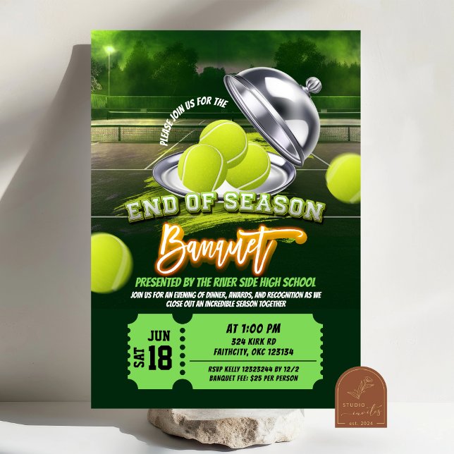 Tennis Ende der Saison Party Einladung (Von Creator hochgeladen)