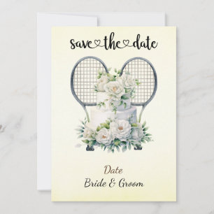 Tennis Enregistrer la date Mariage Fête Invitation
