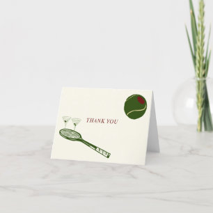 tennis et martinis carte de remerciements