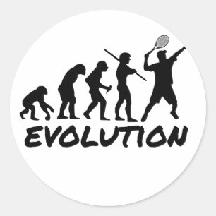 Tennis-Evolution Runder Aufkleber