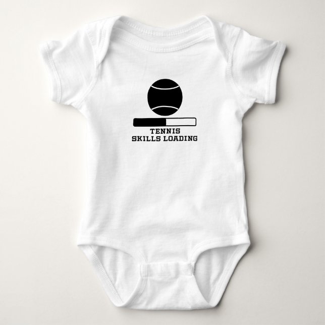 Tennis-Fähigkeits-Laden Baby Strampler (Vorderseite)