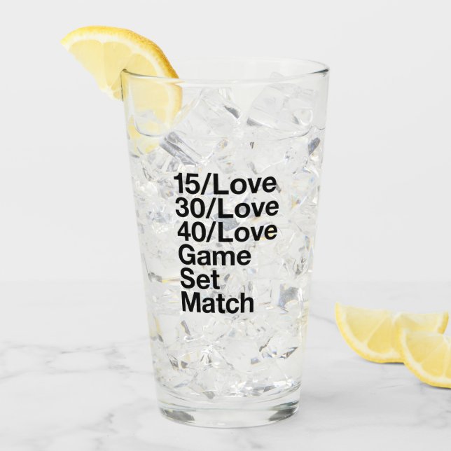 TENNIS Fan Glas (Vorderseite Ice)